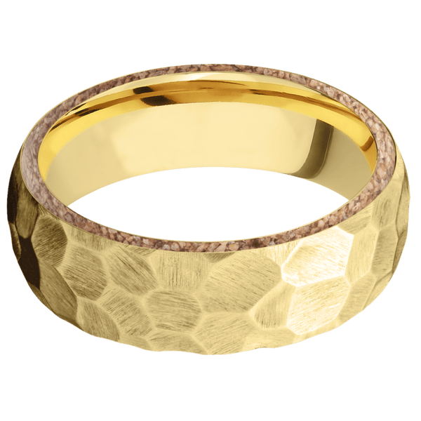 10K Yellow Gold + Rock Finish Emblem