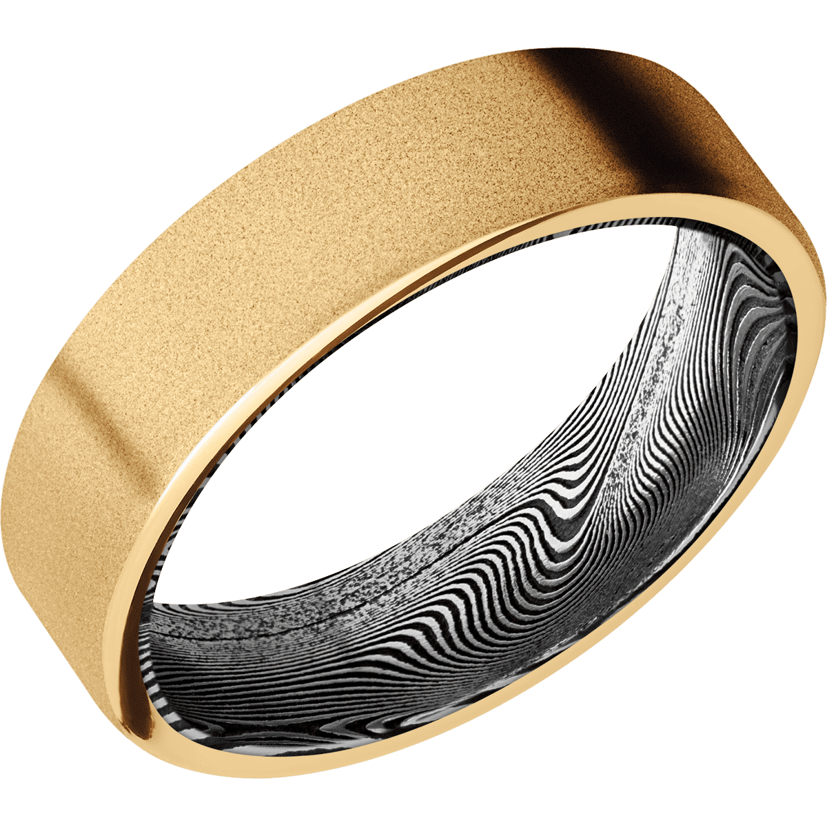 14K Yellow Gold + Sand Finish + Tightweave