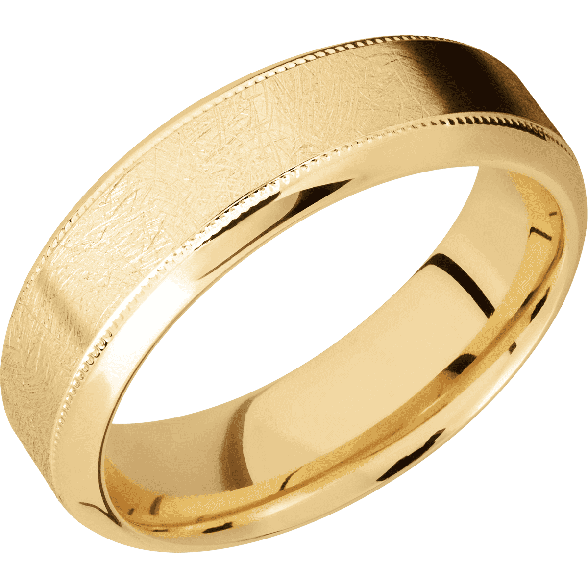 10K Yellow Gold + Distressed , Polish Finish