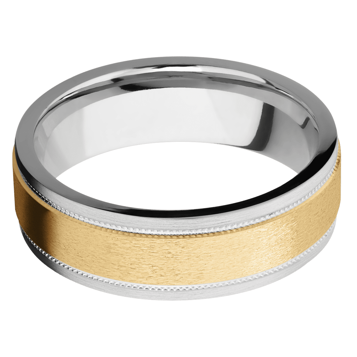 10K White Gold + Polish , Satin Finish