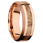 14K Rose Gold + Polish , Sand Finish
