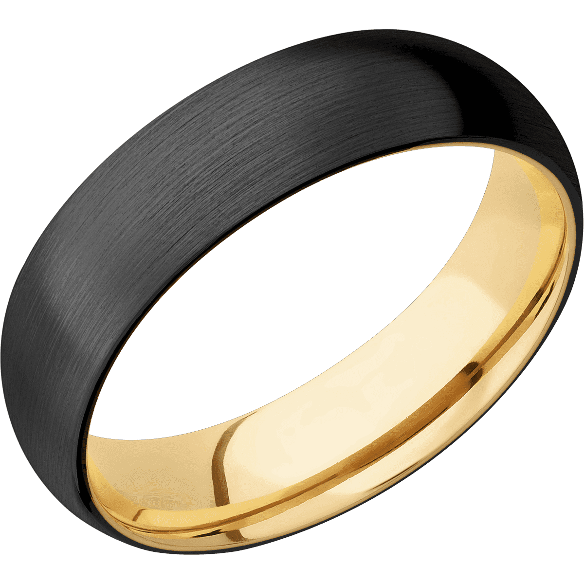 Zirconium + Satin Finish + 10K Yellow Gold