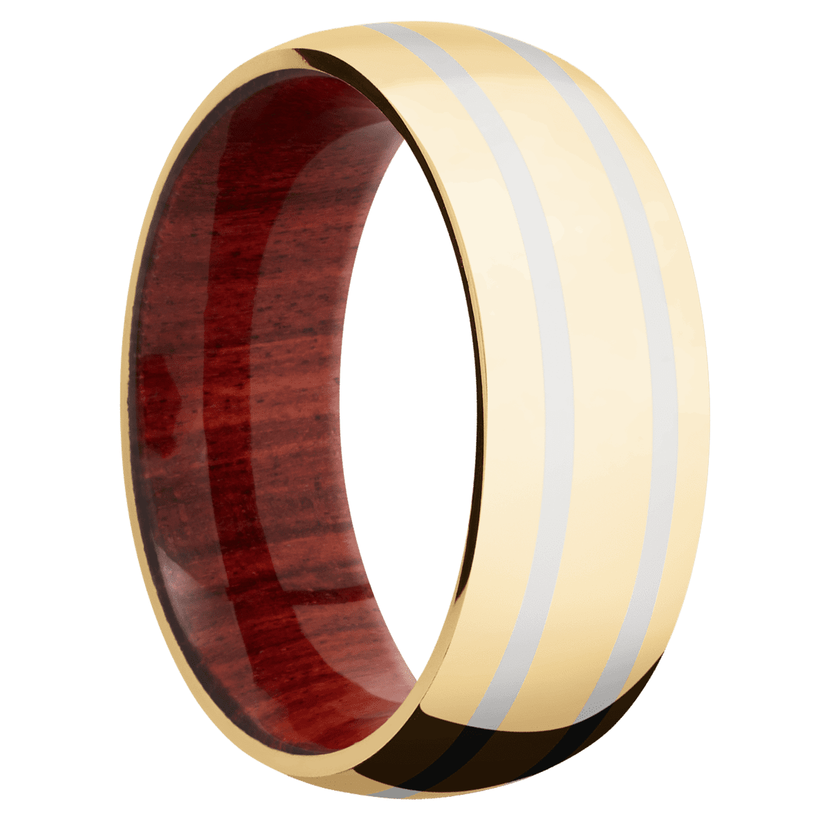 10K Yellow Gold + Polish Finish + Red Heart