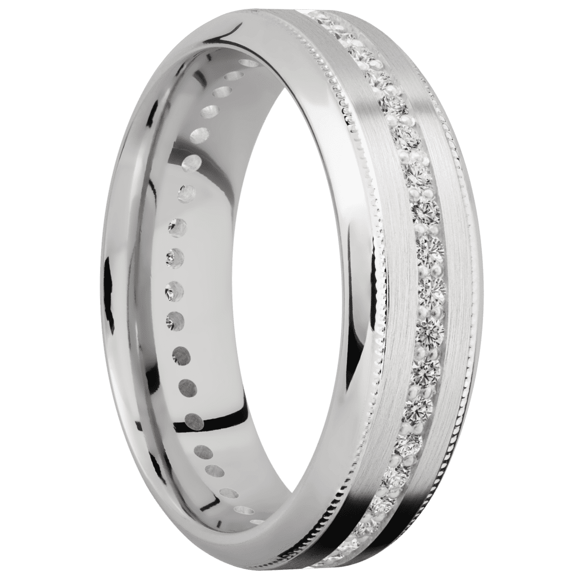 10K White Gold + Satin , Polish Finish