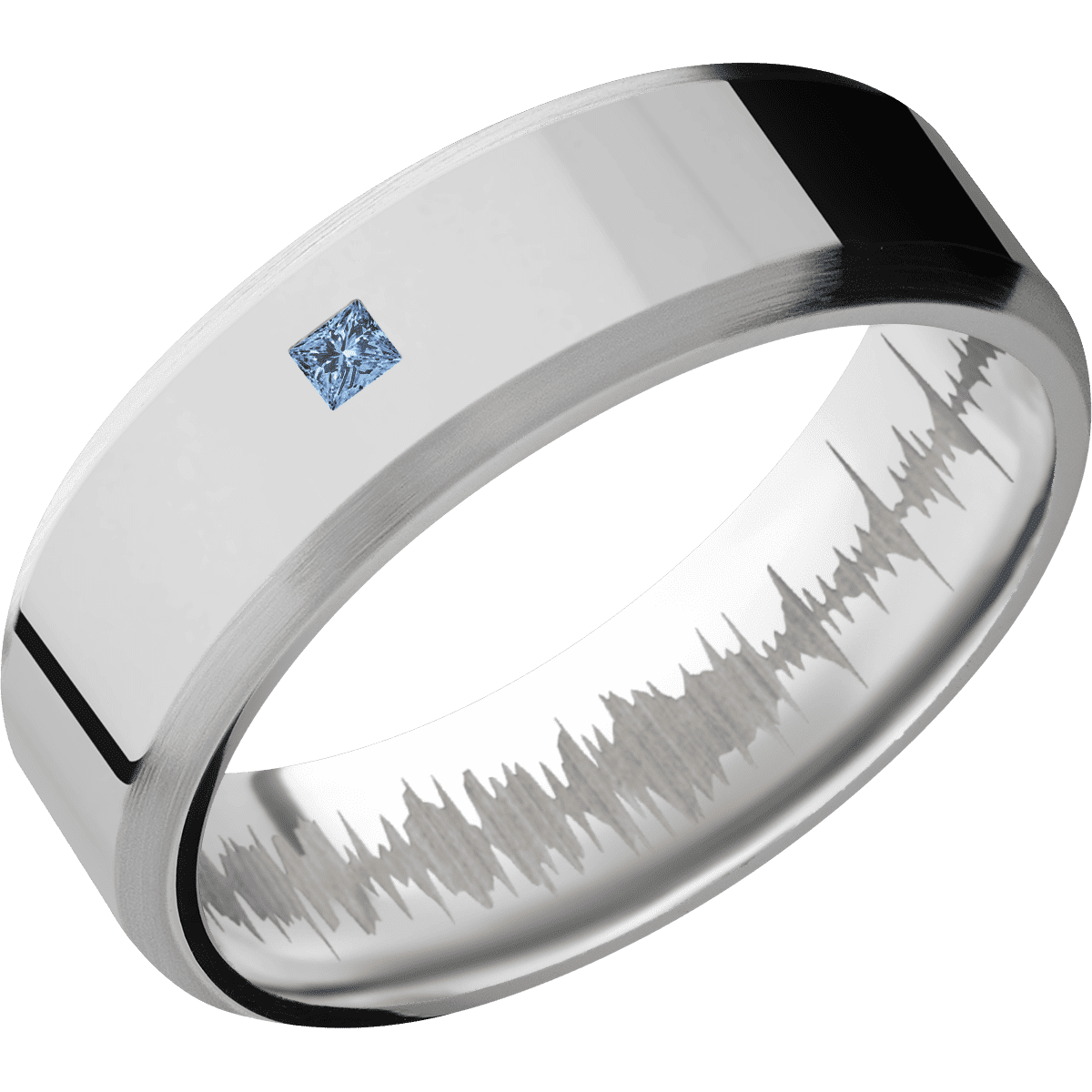 14K White Gold + Polish , Satin Finish