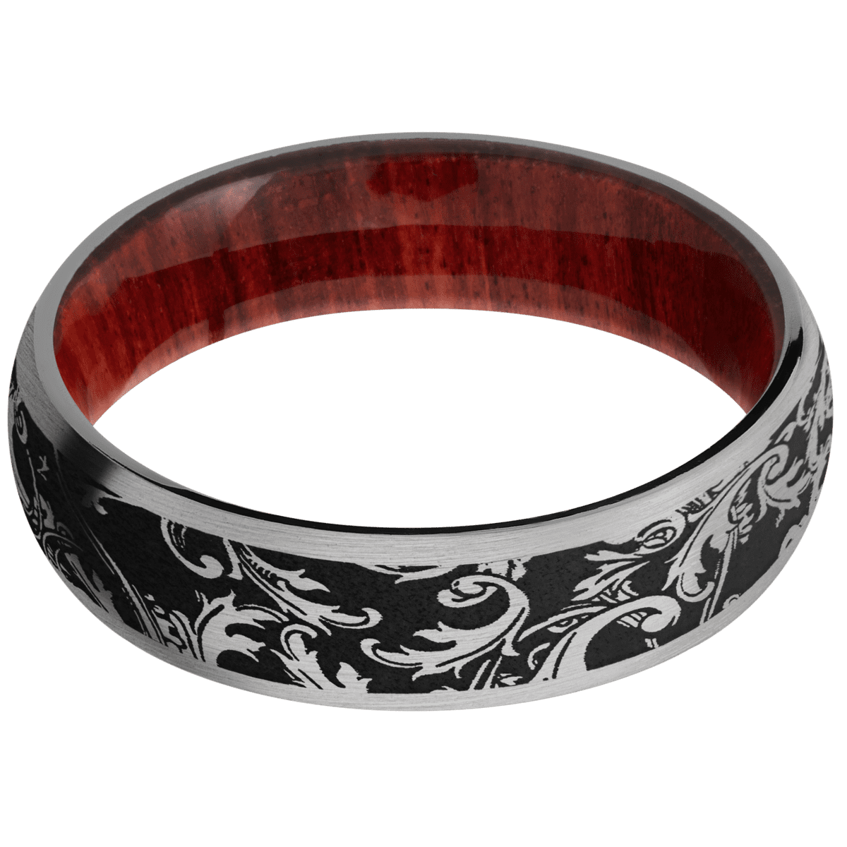Titanium + Satin Finish + Red Heart