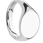 Medium Horizontal Oval signet ring (16x13mm) in 14K White Gold, with a Thin style band.