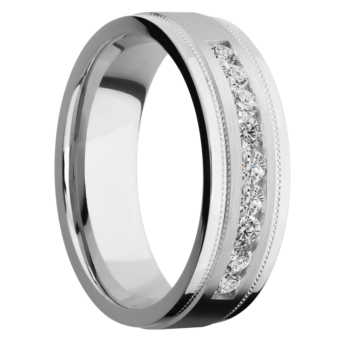 14K White Gold + Satin , Polish Finish