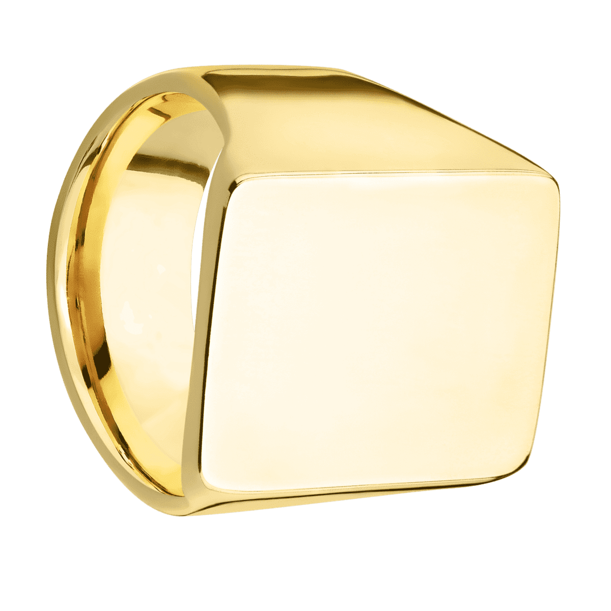 Extra Large Rectangle signet ring (24x17mm) in 18K Yellow Gold, with a Wide style band