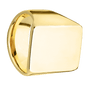 Extra Large Rectangle signet ring (24x17mm) in 18K Yellow Gold, with a Wide style band