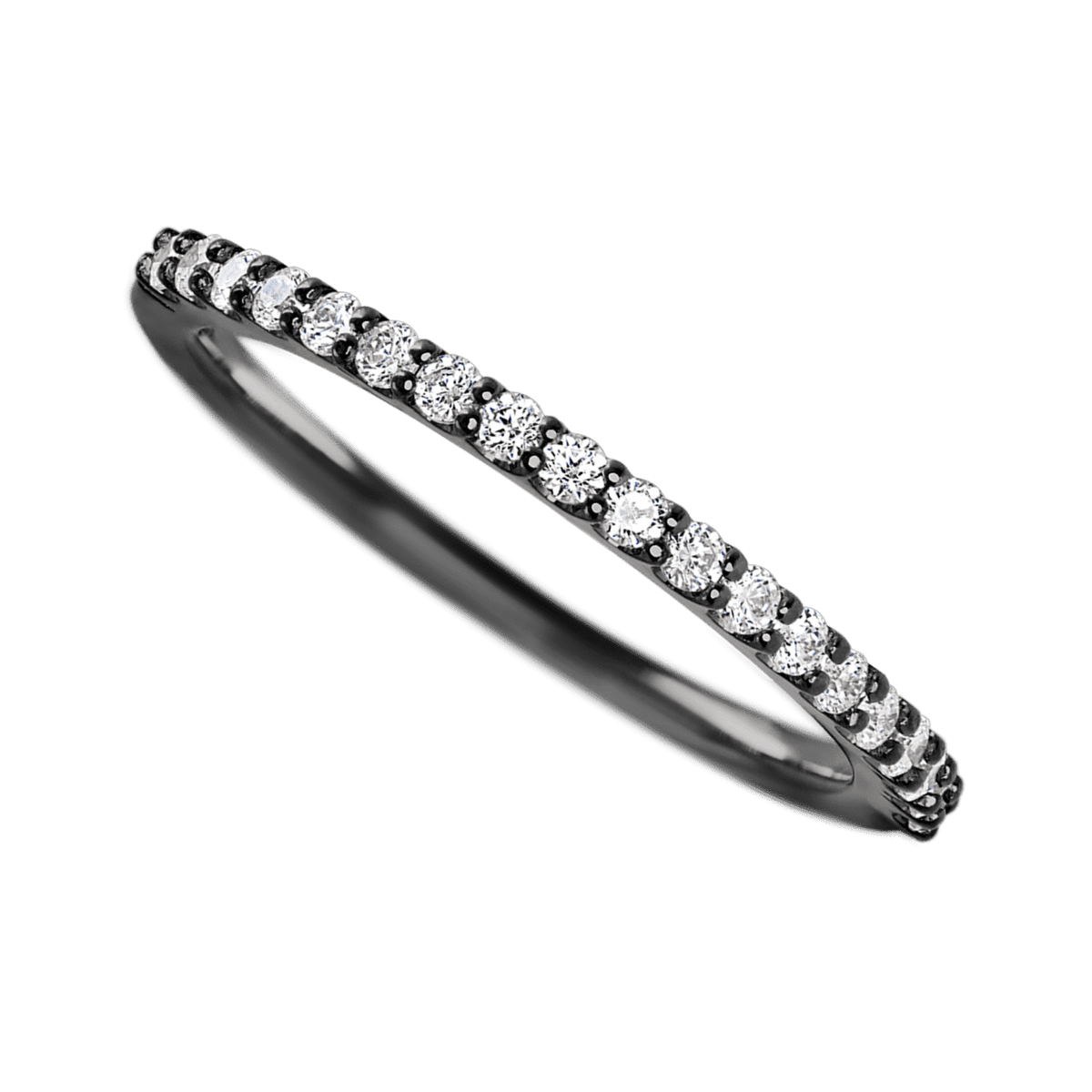 Zirconium band with 21 Round Diamond (ST) having TCW-.32