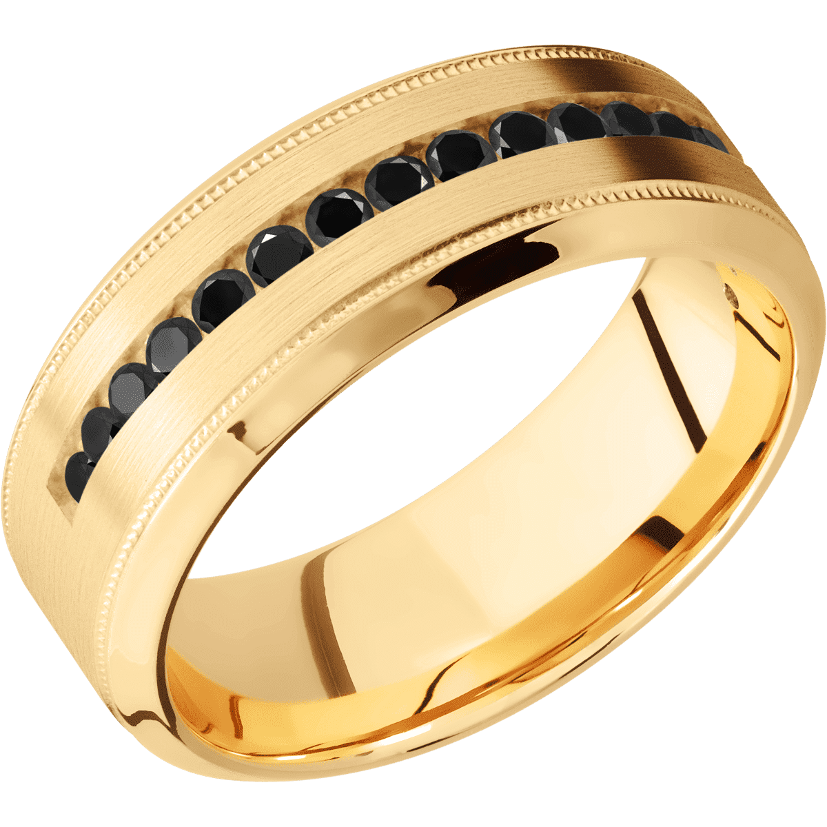 14K Yellow Gold + Satin , Polish Finish