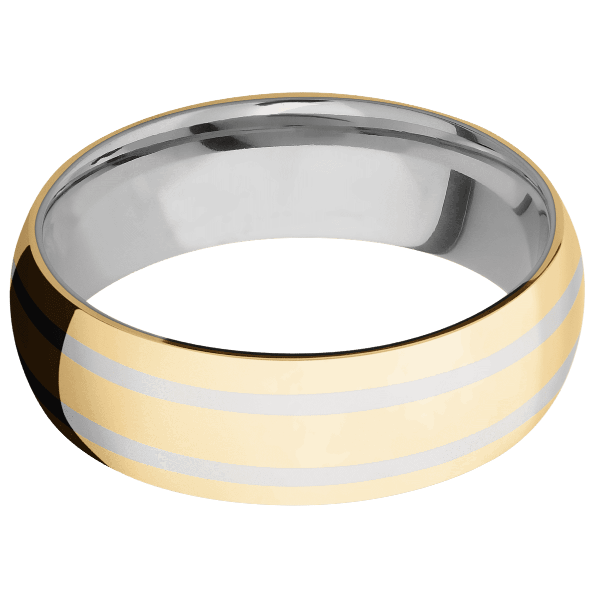 10K Yellow Gold + Polish Finish + Titanium