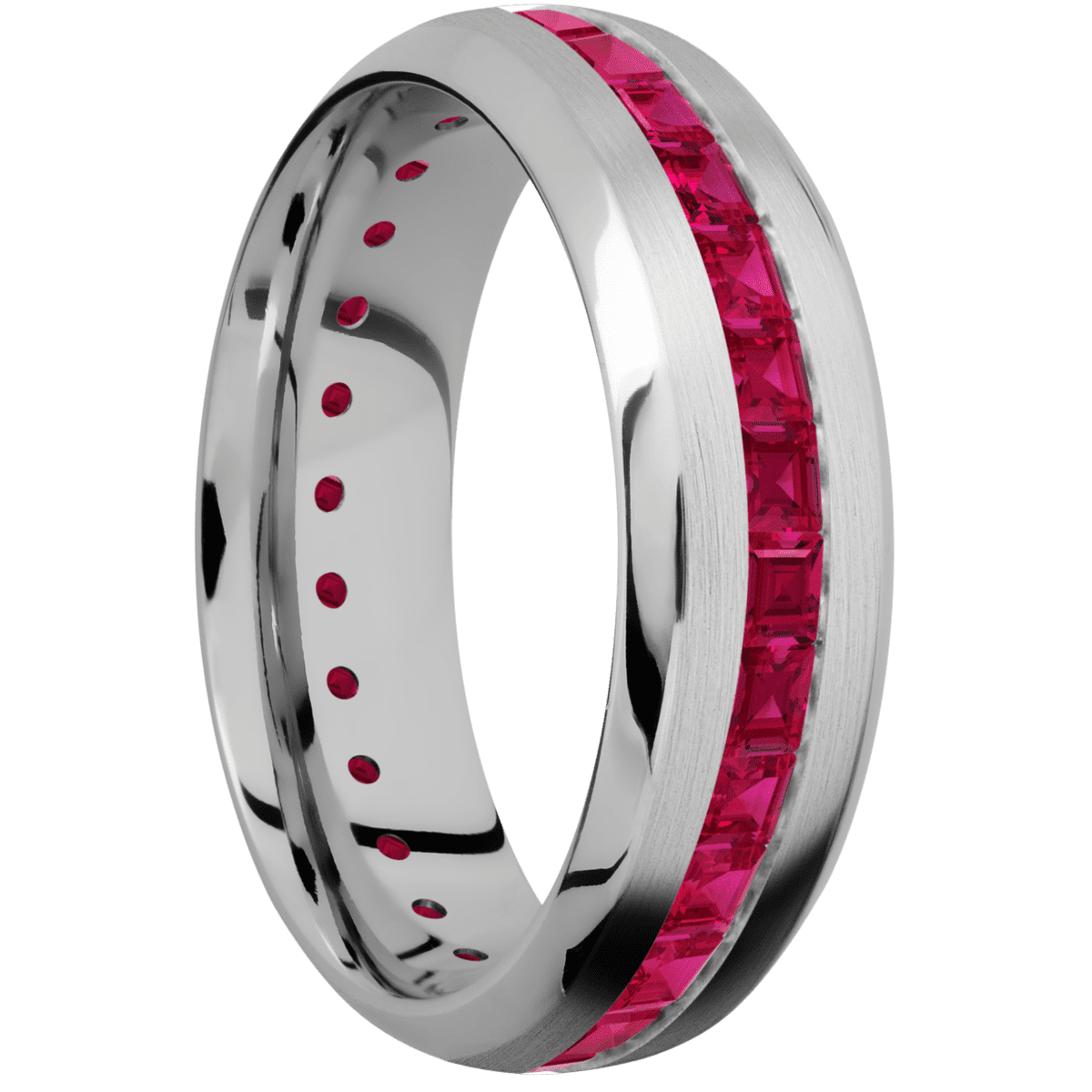 14K White Gold + Satin , Polish Finish