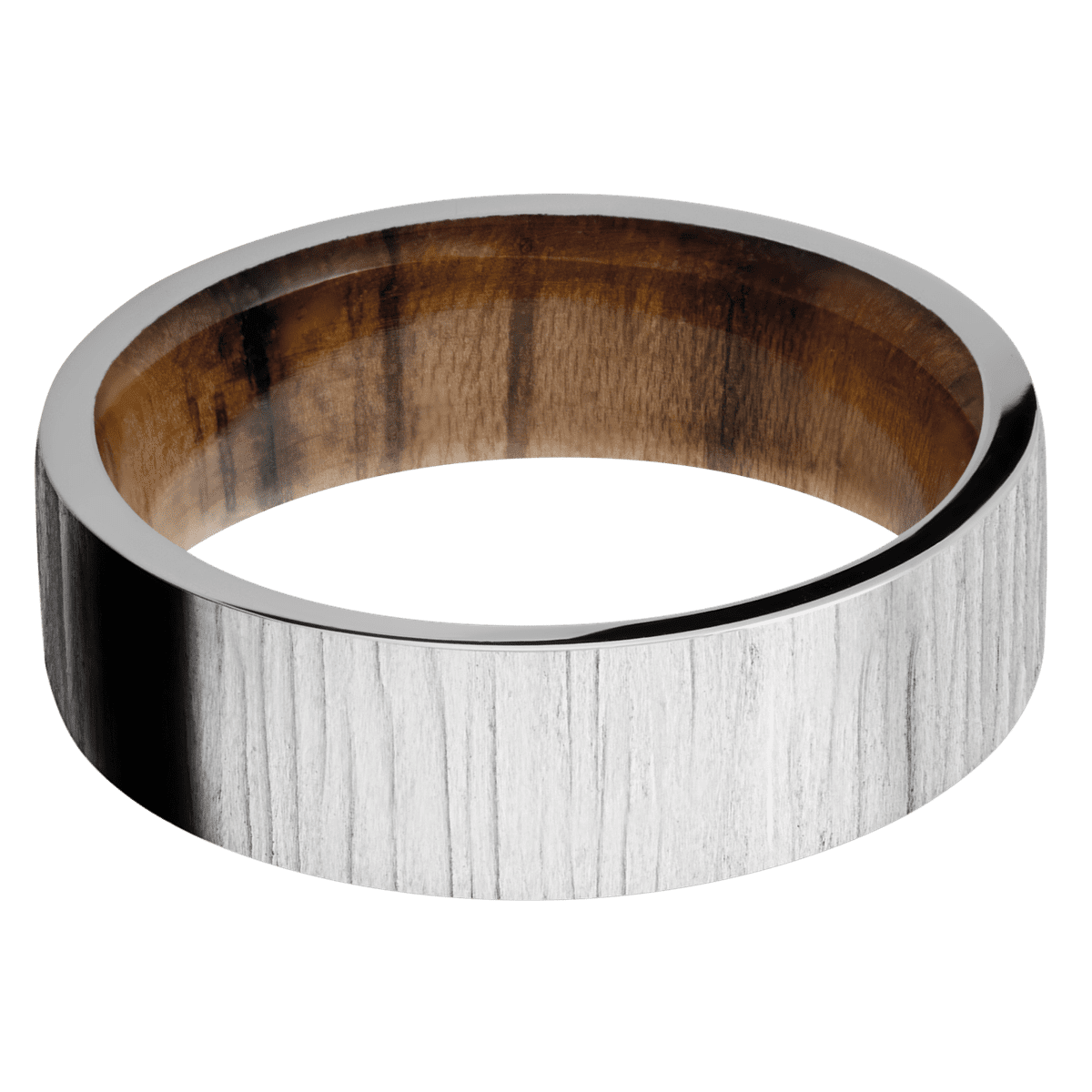14K White Gold + Treebark1 Finish + Teak