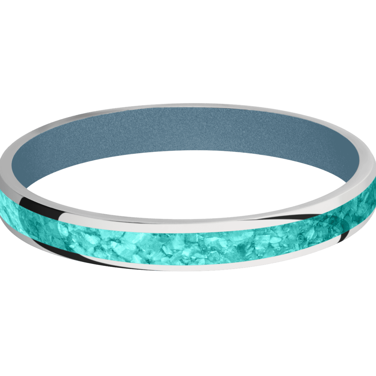 Titanium + Polish Finish + Polar Blue