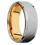 Titanium + Stipple , Polish Finish + 14K Yellow Gold