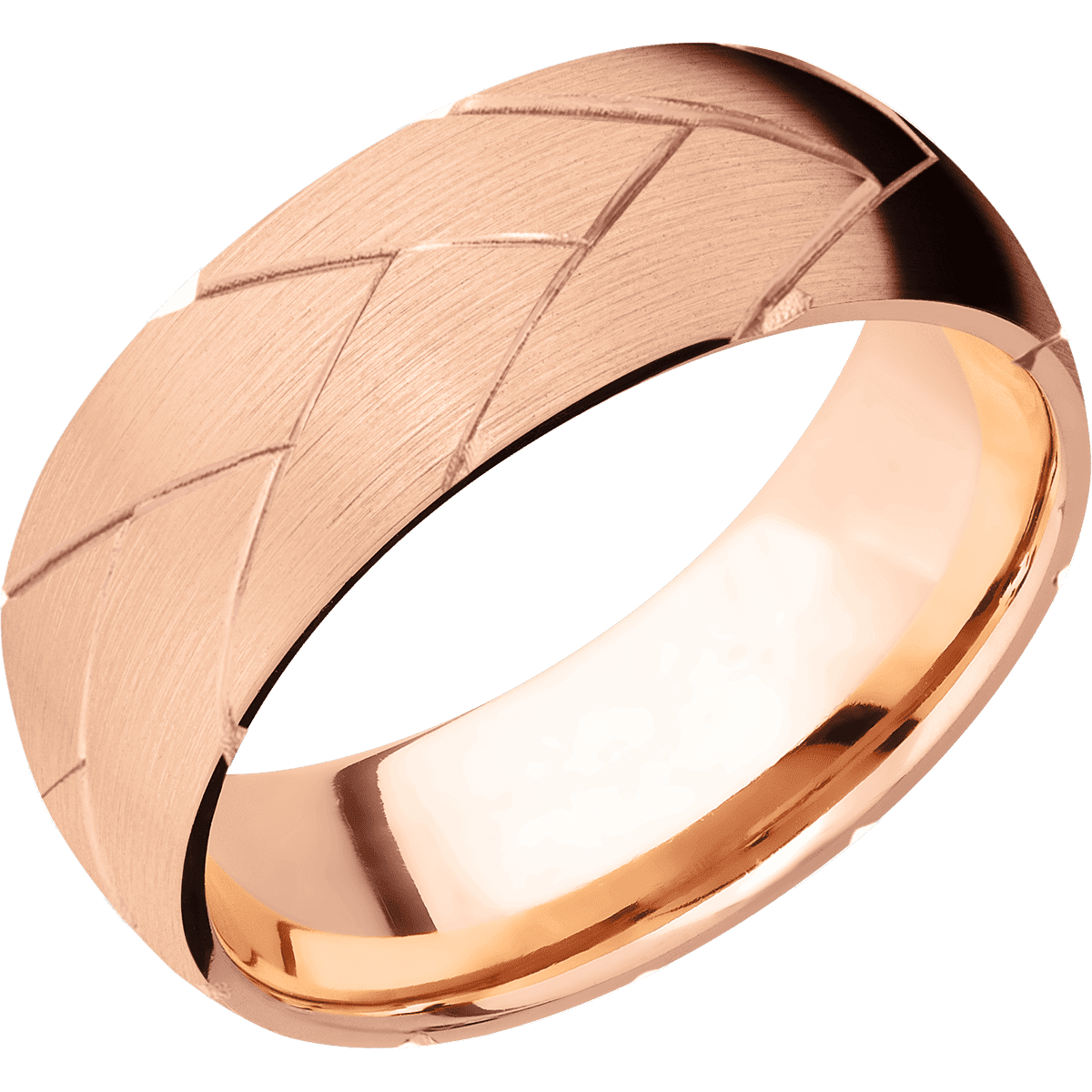 10K Rose Gold + Satin Finish