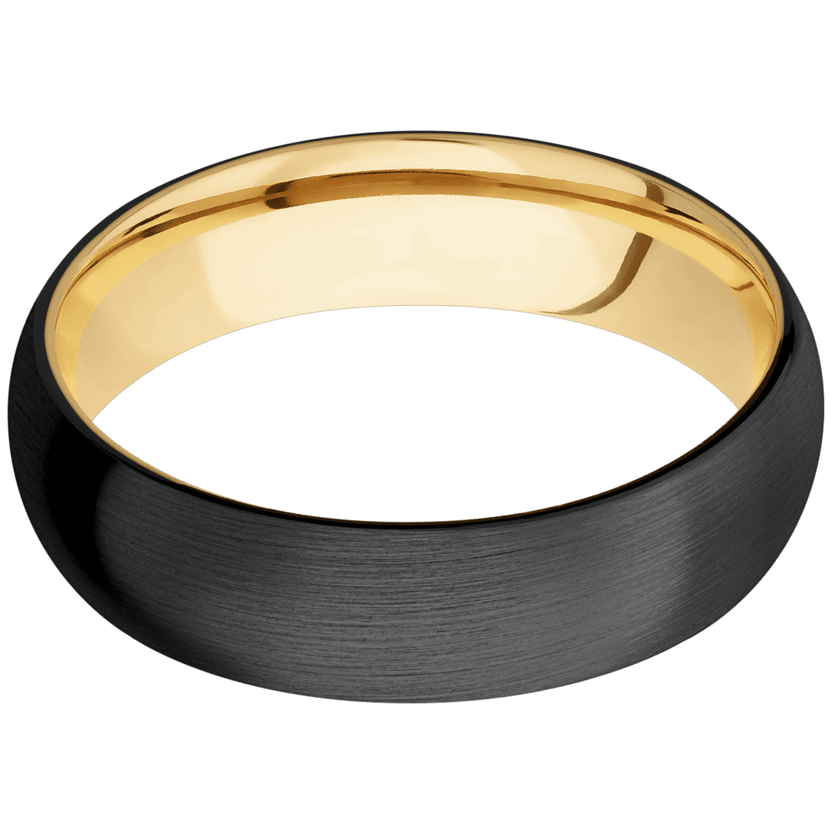 Zirconium + Satin Finish + 10K Yellow Gold