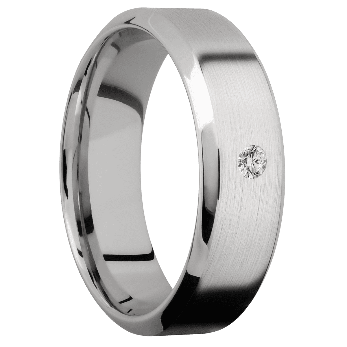 10K White Gold + Satin , Polish Finish