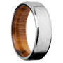 14K White Gold + Hammer , Polish Finish + Desert Iron Wood