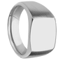 Medium Cushion signet ring (14x14mm) in Titanium, with a Wide style band