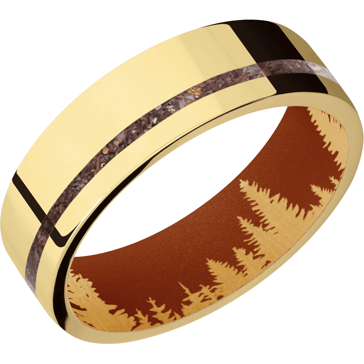 14K Yellow Gold + Polish , Polish Finish + Tequila Sunrise