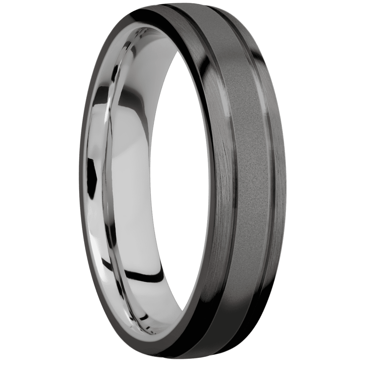 Tantalum Noir + Sand , Satin Finish + 18K White Gold