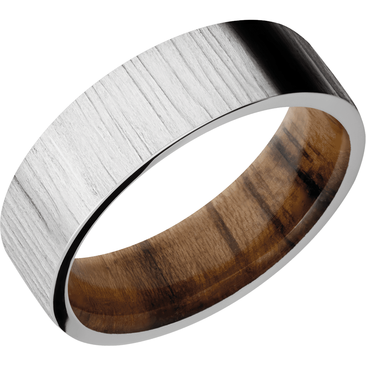 14K White Gold + Treebark1 Finish + Teak