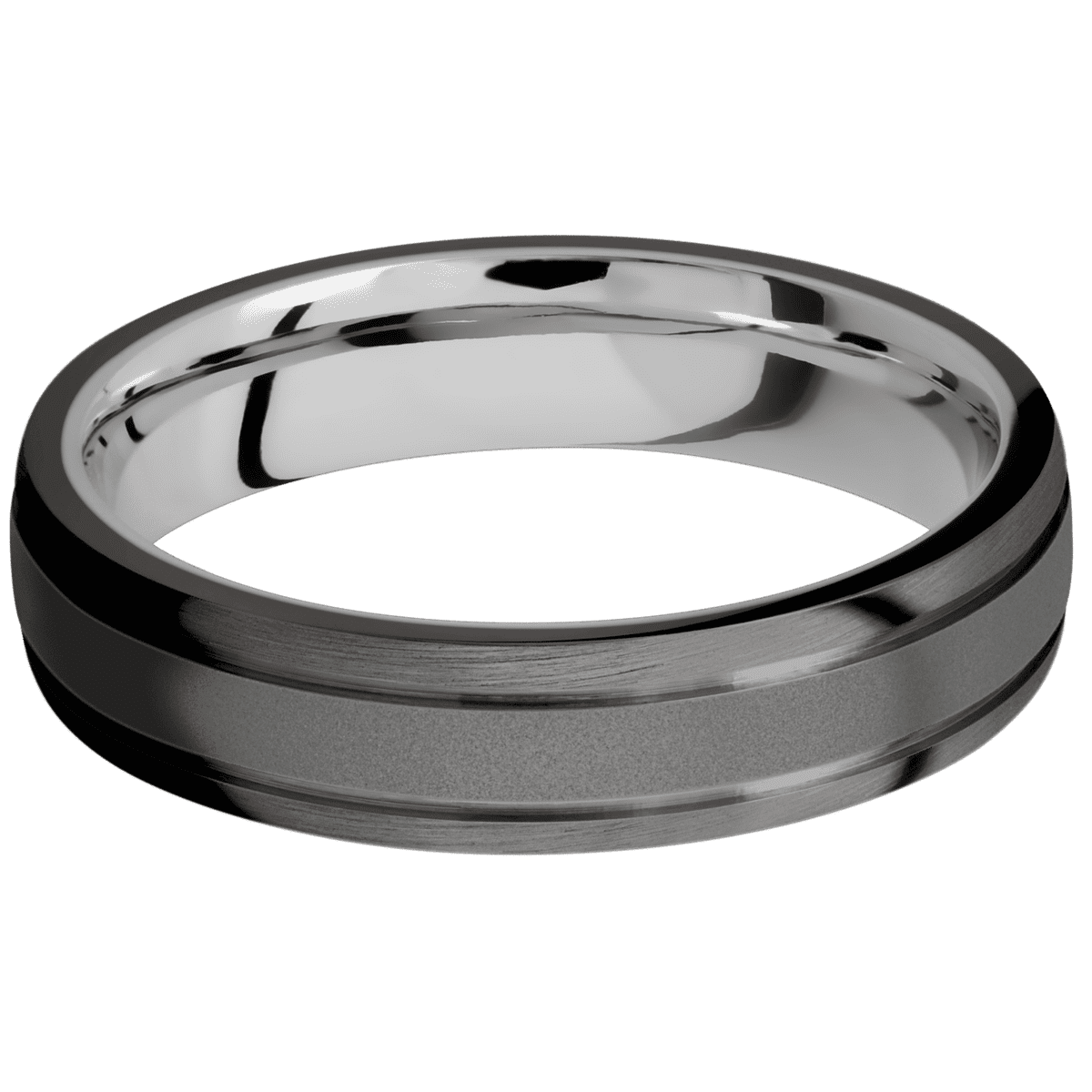 Tantalum Noir + Sand , Satin Finish + 18K White Gold