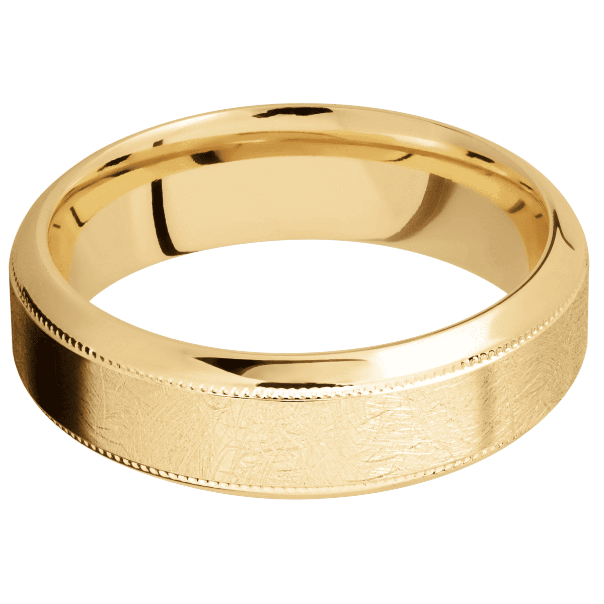10K Yellow Gold + Distressed , Polish Finish