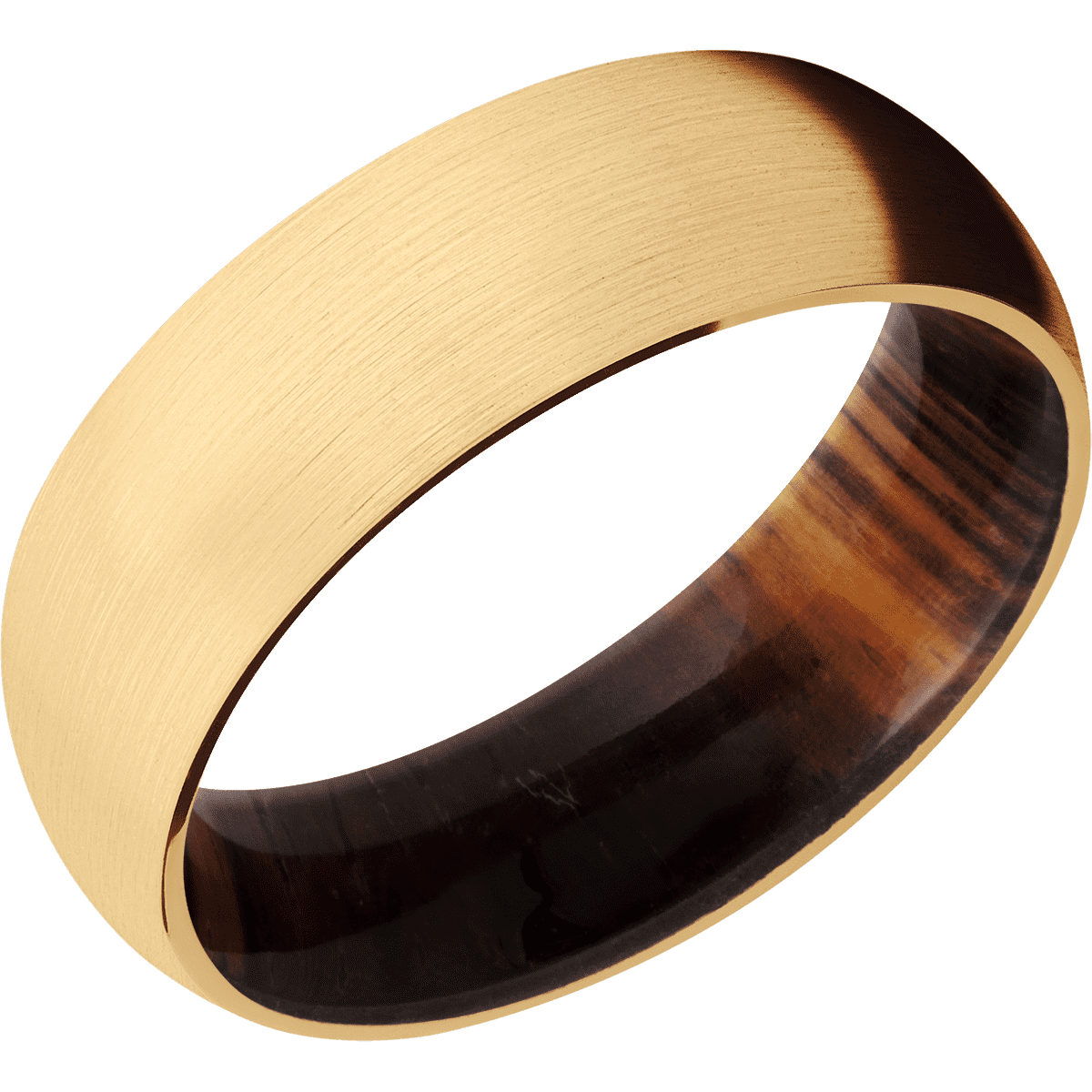 14K Yellow Gold + Satin Finish + Cocobolo
