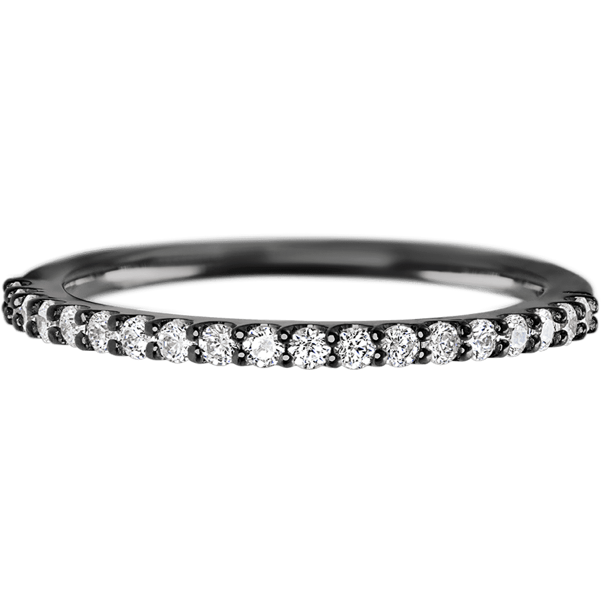 Zirconium band with 21 Round Diamond (ST) having TCW-.32