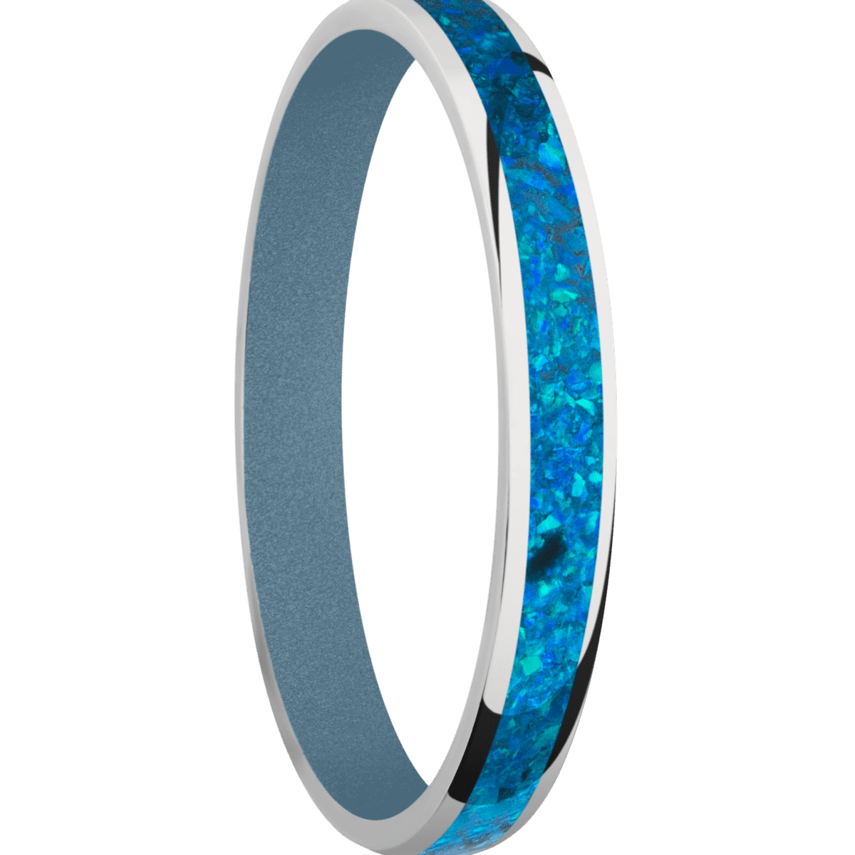 Titanium + Polish Finish + Polar Blue