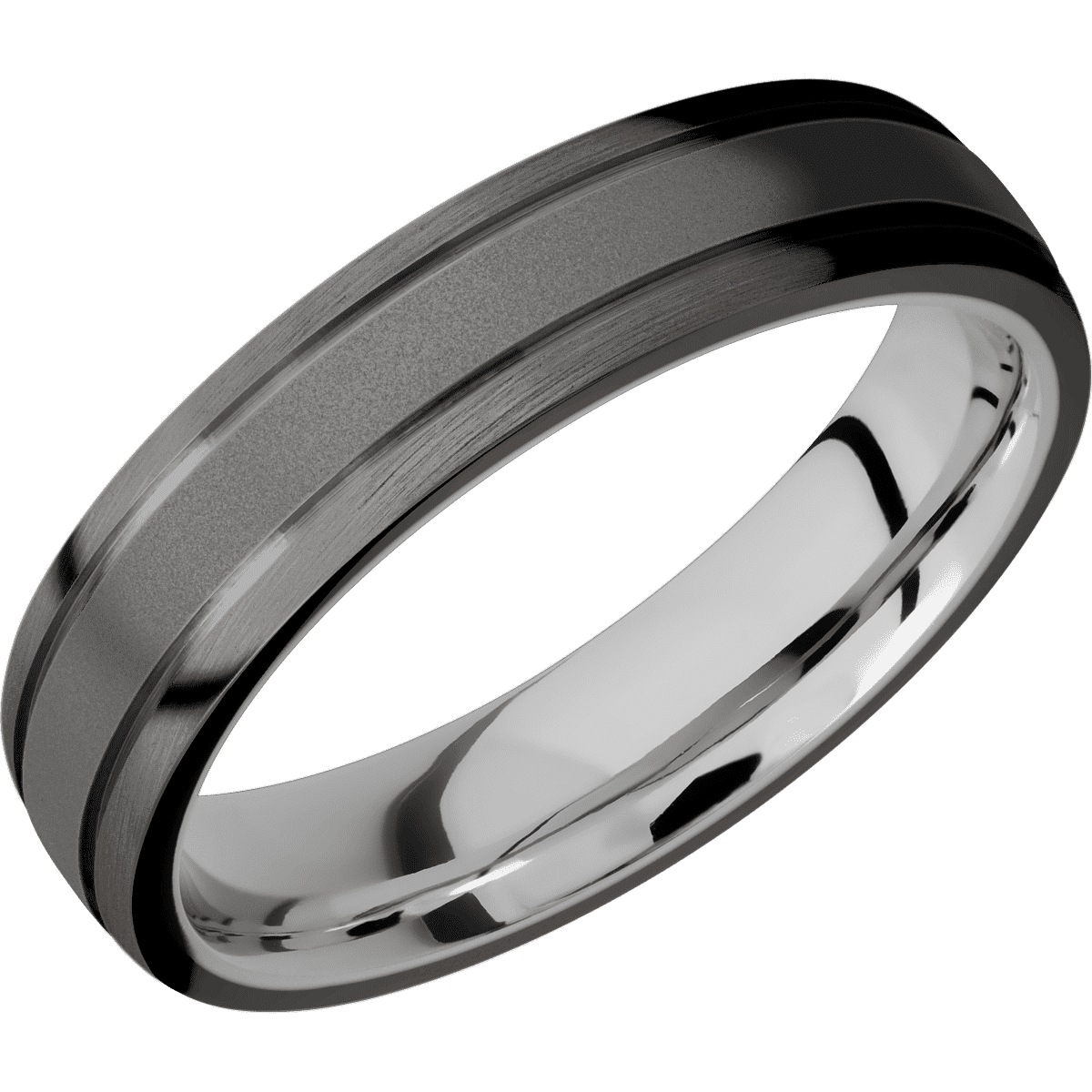 Tantalum Noir + Sand , Satin Finish + 18K White Gold