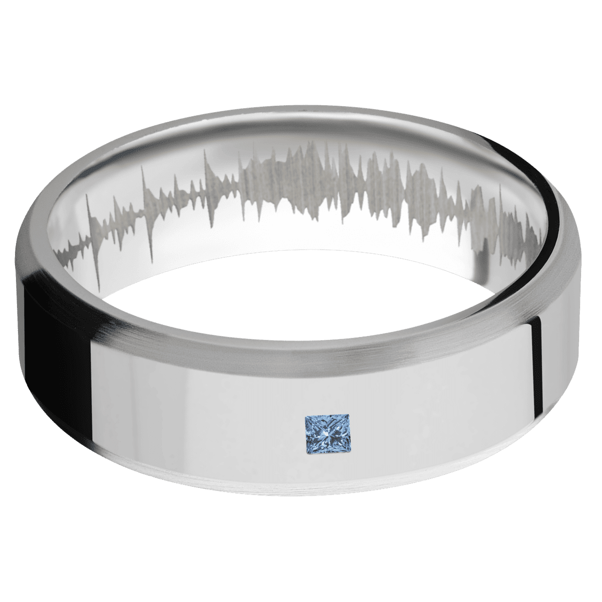 14K White Gold + Polish , Satin Finish