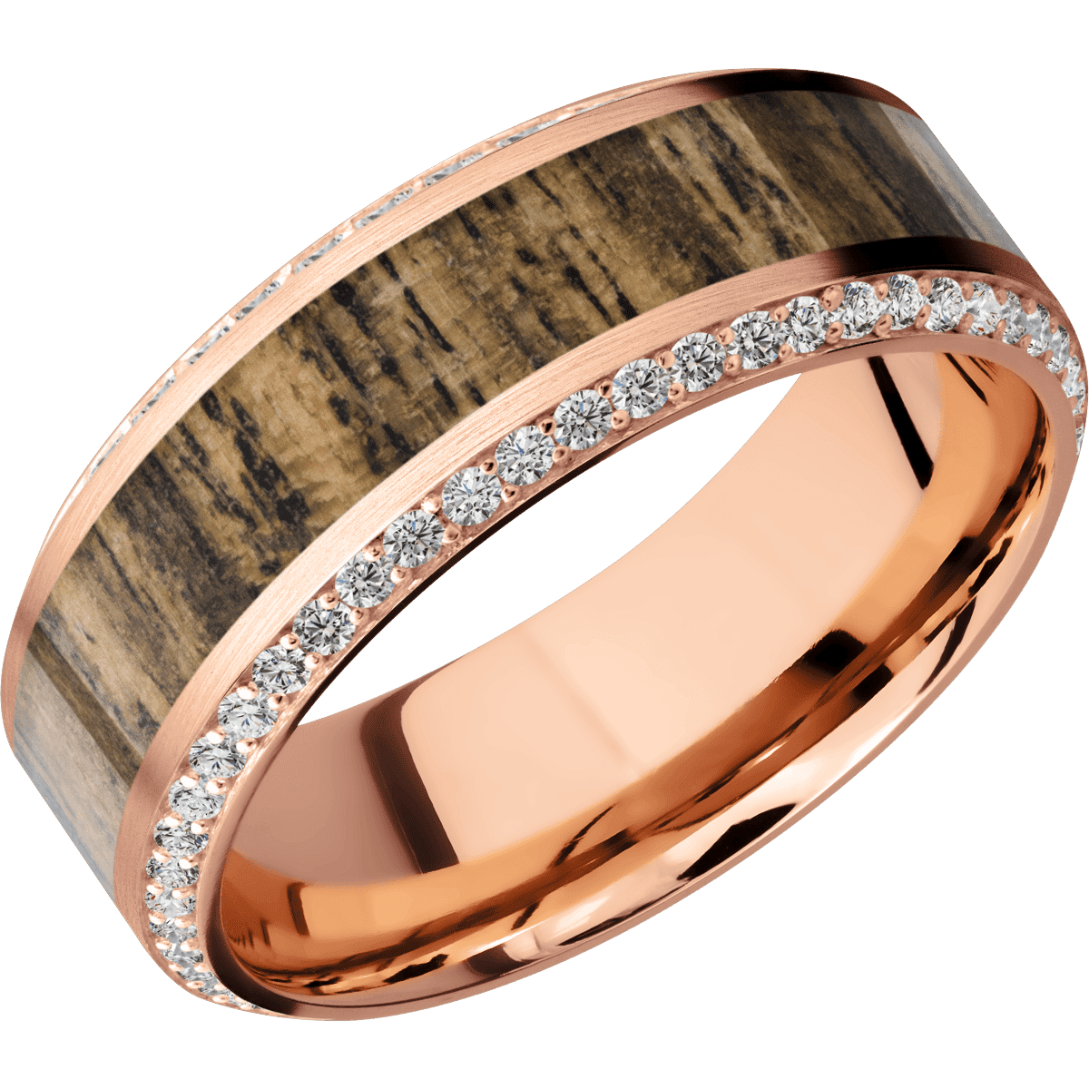 14K Rose Gold + Satin , Polish Finish