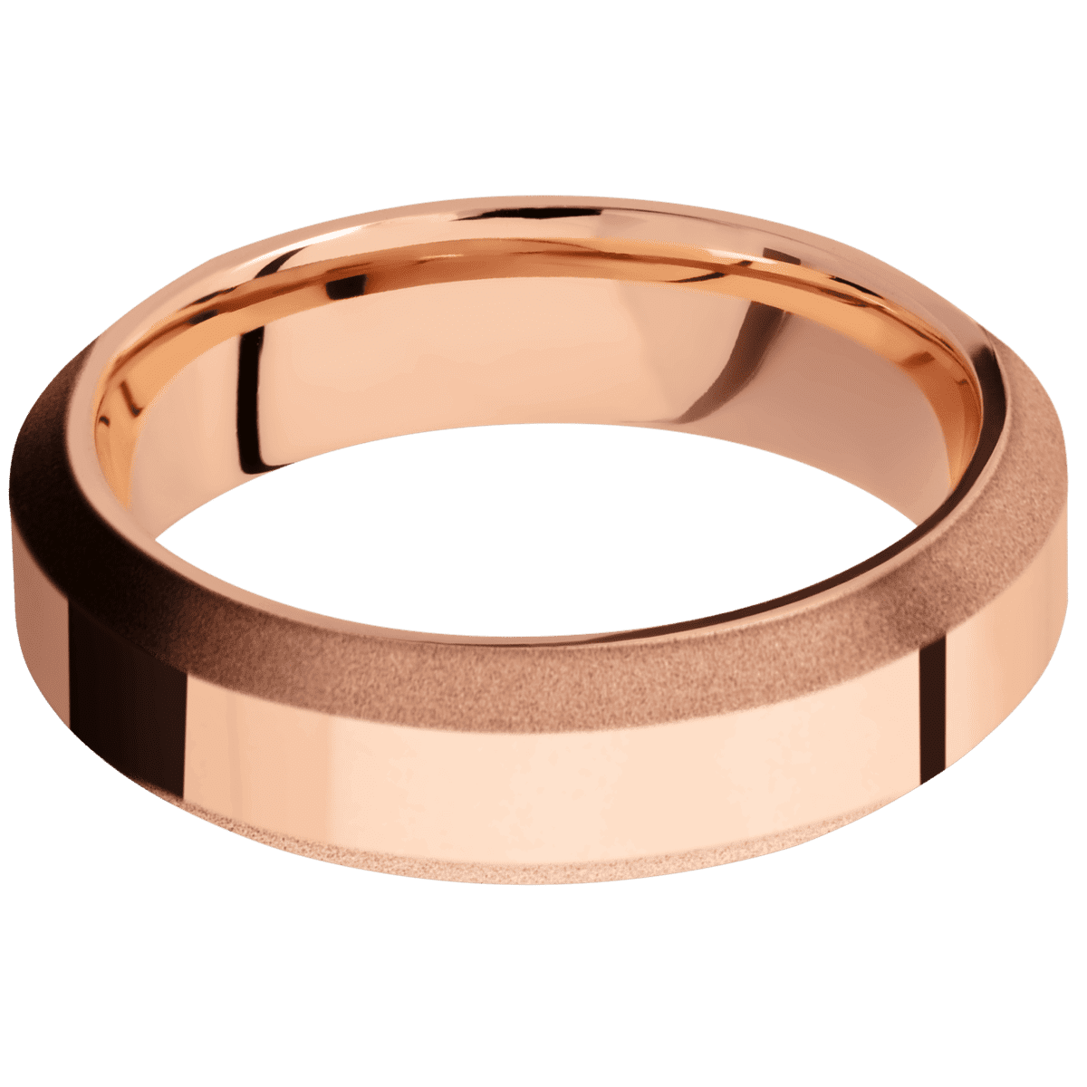 10K Rose Gold + Polish , Sand Finish