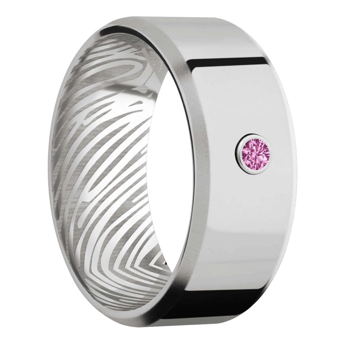 18K White Gold + Polish , Bead Finish