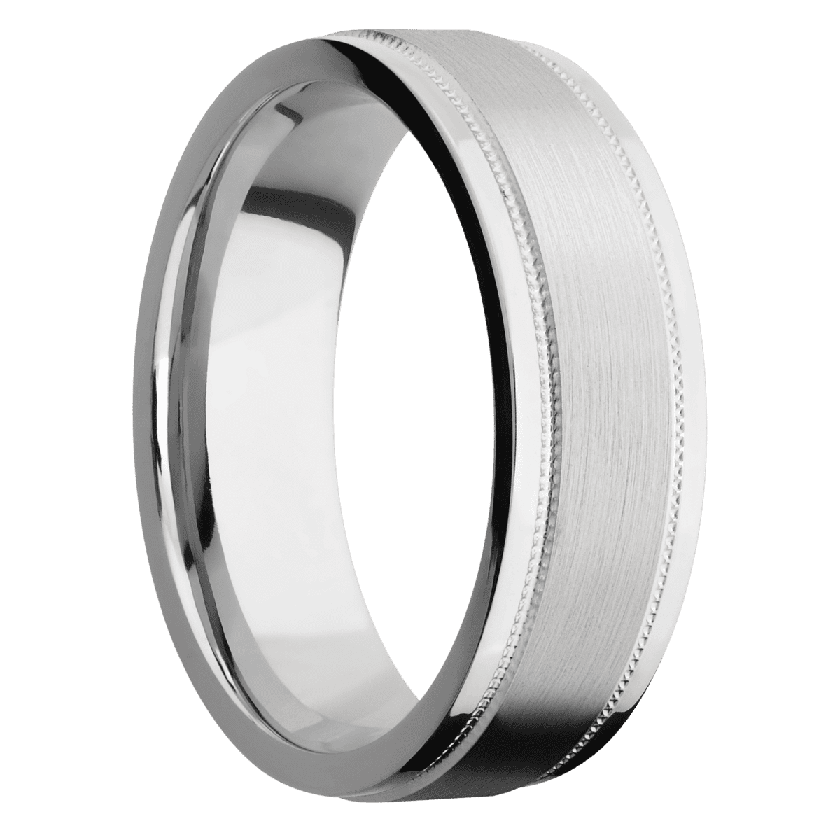14K White Gold + Satin , Polish Finish