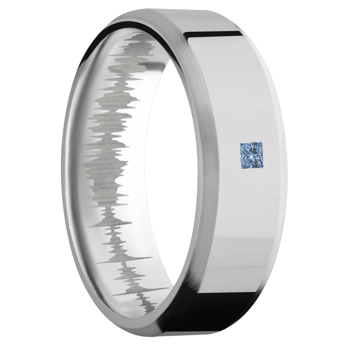 14K White Gold + Polish , Satin Finish