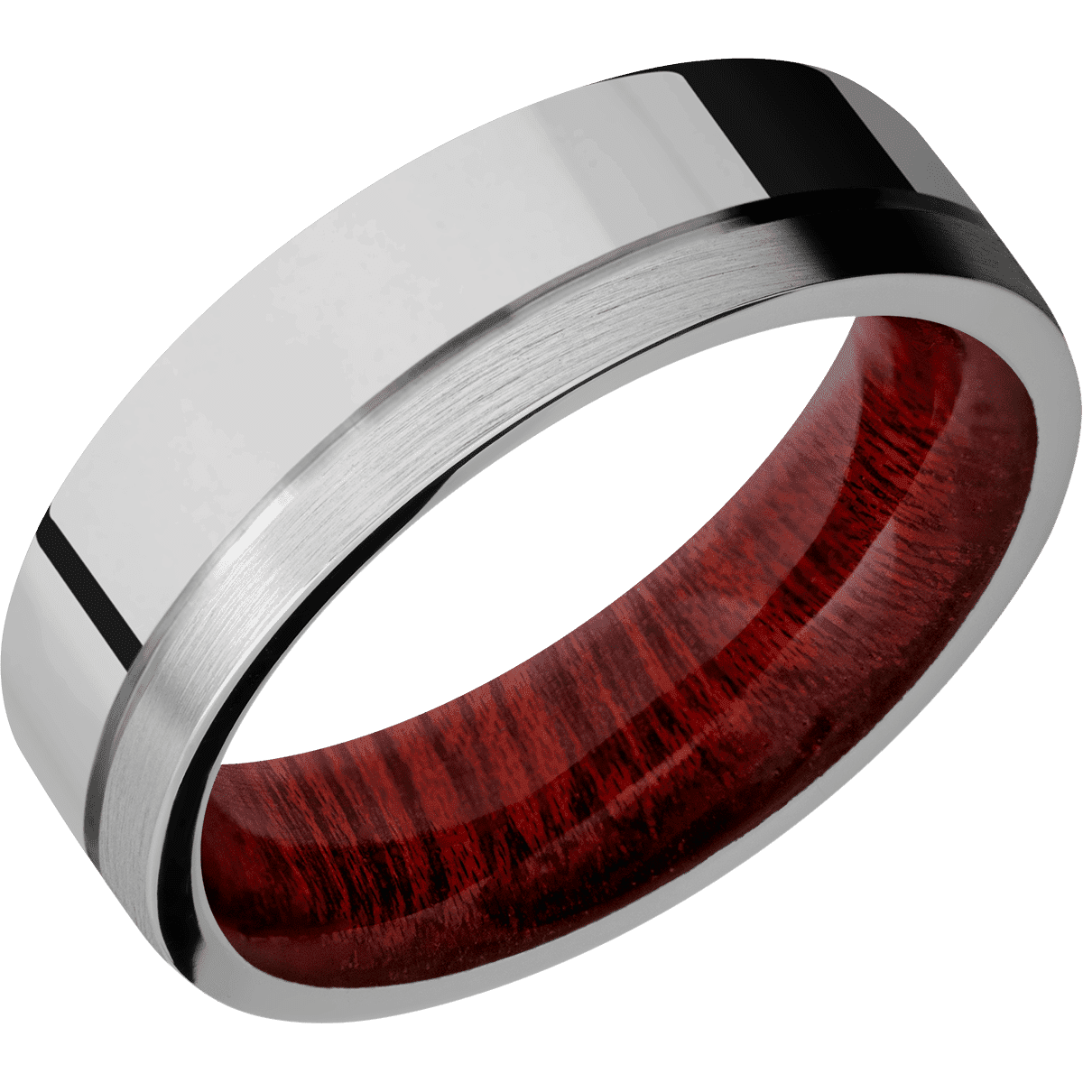Titanium + Polish , Satin Finish + Blood Wood