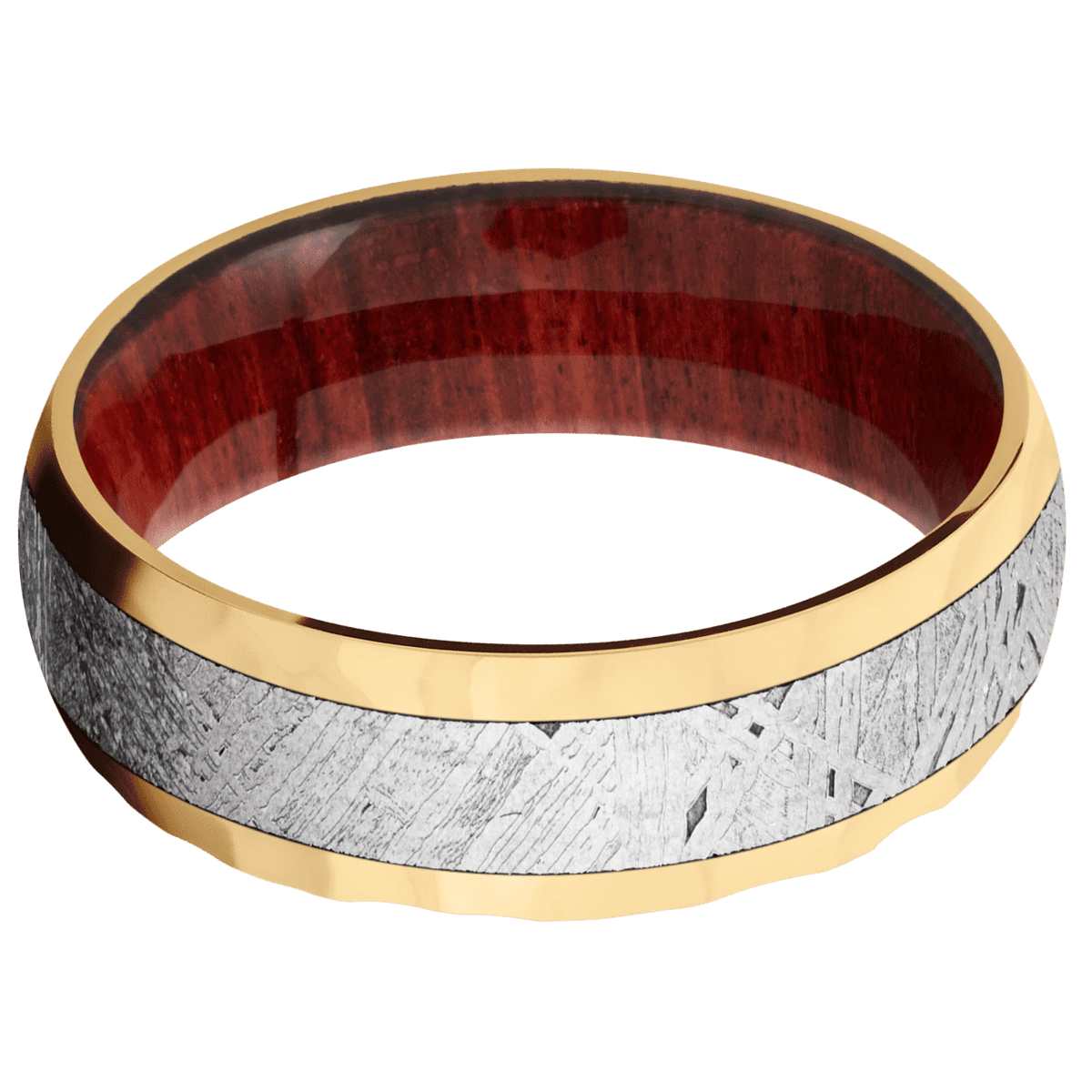 14K Yellow Gold + Rockpolish Finish + Red Heart
