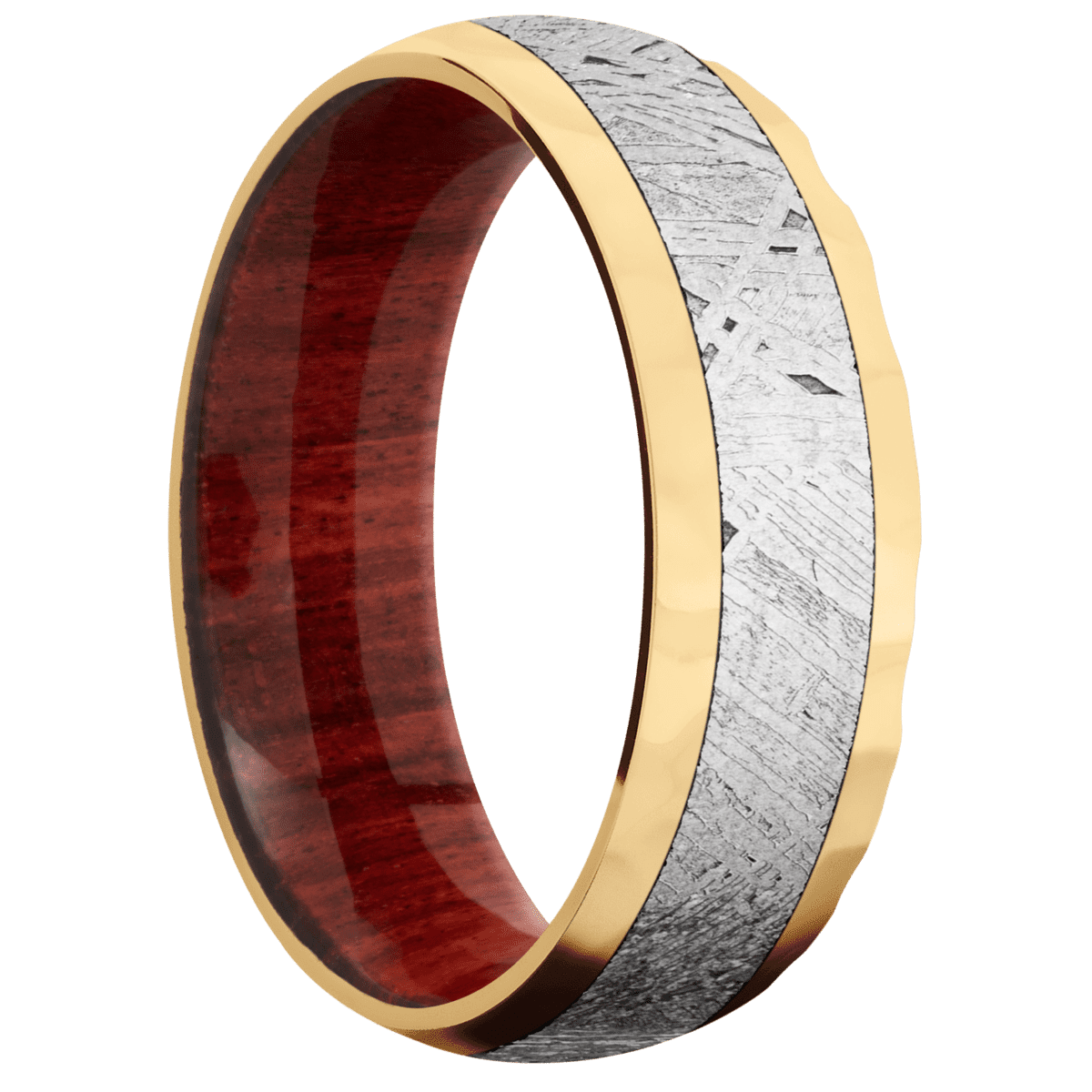 14K Yellow Gold + Rockpolish Finish + Red Heart