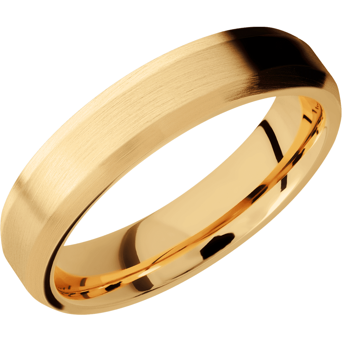 14K Yellow Gold + Satin , Satin Finish