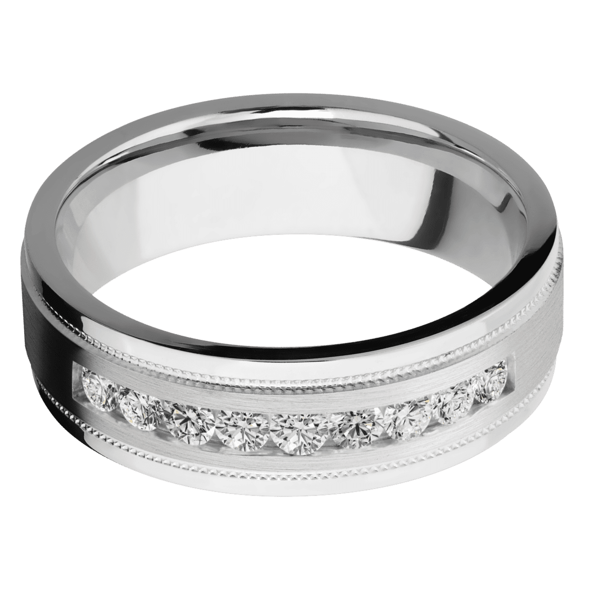 14K White Gold + Satin , Polish Finish