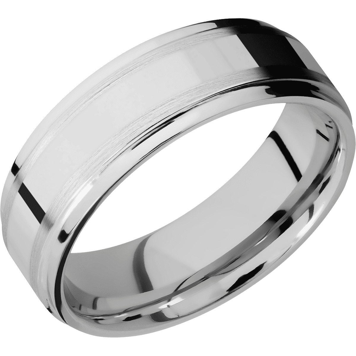 14K White Gold + Satin , Polish Finish