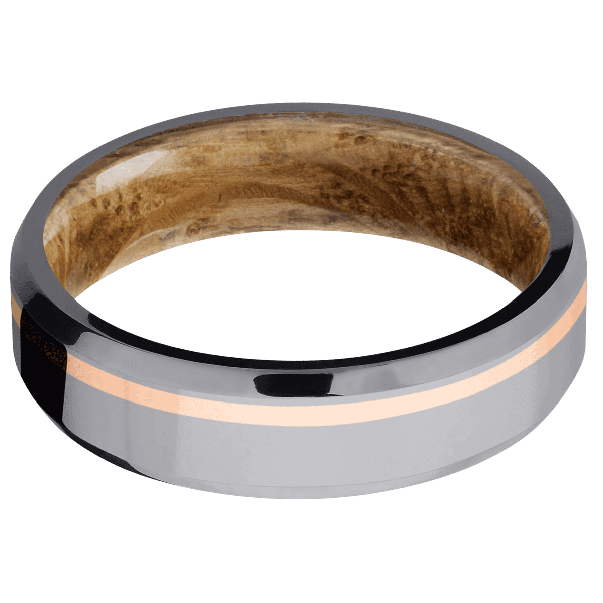 Tantalum + Polish , Sand Finish + Whiskey Barrel