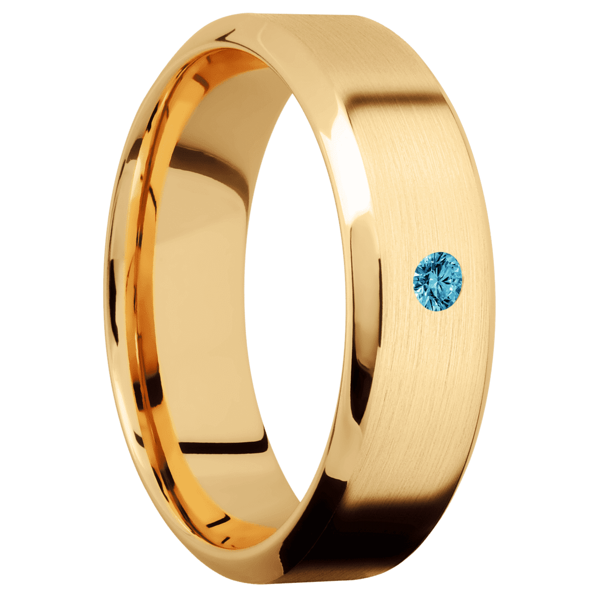 14K Yellow Gold + Satin , Polish Finish