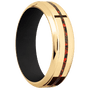 14K Yellow Gold + Polish , Polish Finish + Black